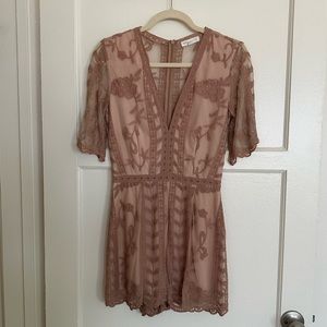 Socialite | Dusty Pink | Lace Romper | Size XS